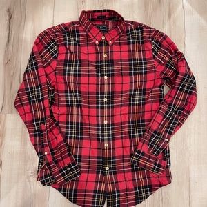 Abercrombie & Fitch flannel button down, men's size medium slim, red colorway